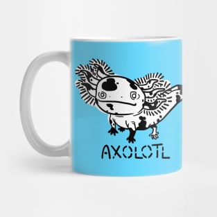 MOSAIC  WHITE BLACK AXOLOTL mud puppy t-shirt Mug